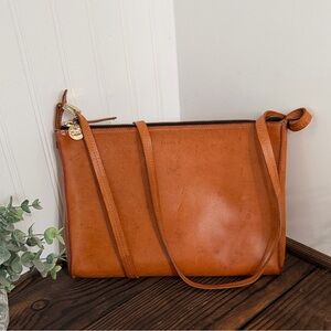 Clare V Cognac Leather Crossbody Bag